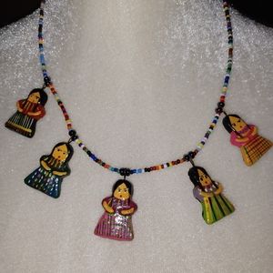 Doll beaded necklace